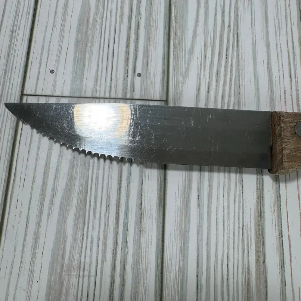 Semi-Serrated Steak Knife‎ With Wood Handle 10